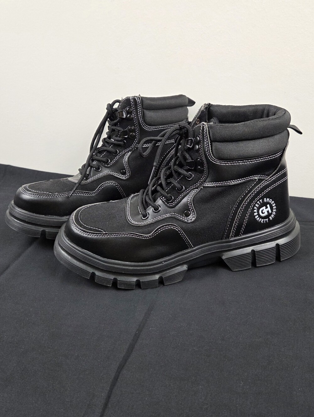 Sebowel GHLB Steel Toe Safety Boots Mens Size 10 Black Lace Up Lightweight